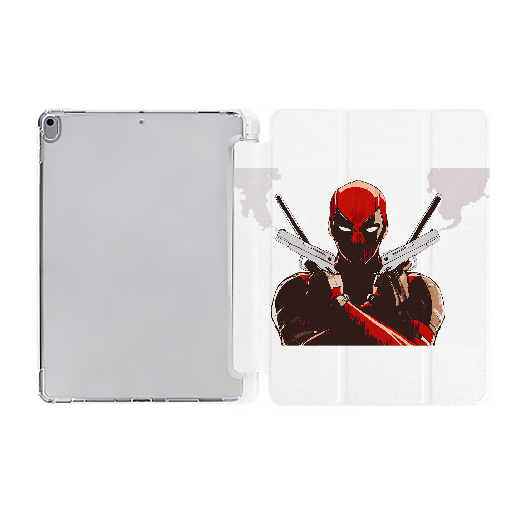 （画像用） Deadpool デッドプール IPad ケース ペン収納付き 三つ折りスタンド PUレザー×シリコン 対応機種9.5/10.5/10.9インチ